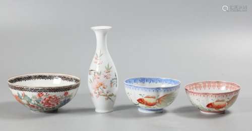 4 Chinese eggshell porcelain articles