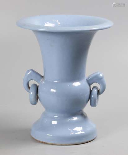Chinese powder blue glazed porcelain vase, possibly 19th c.
