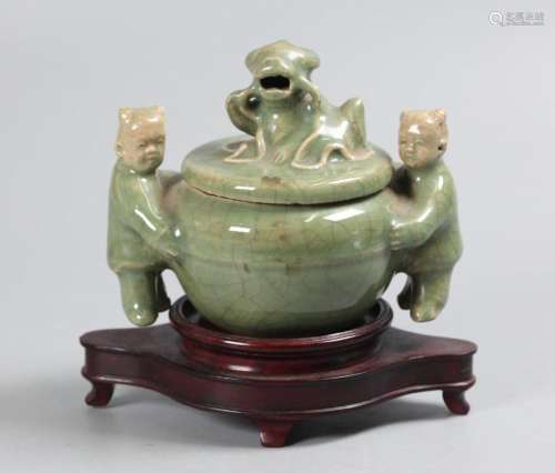 Chinese longquan censer, possibly Ming dynasty