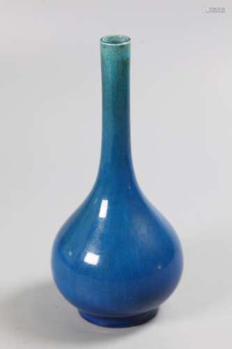 Chinese blue glazed porcelain vase, possibly 19th c.