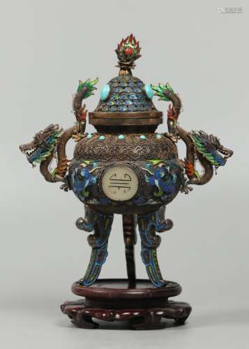 Chinese silver incense burner, possibly Republican period