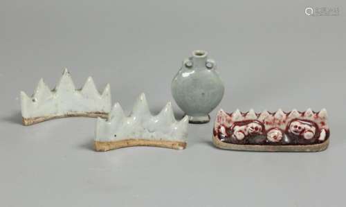 4 Chinese porcelain articles, possibly 19th c.