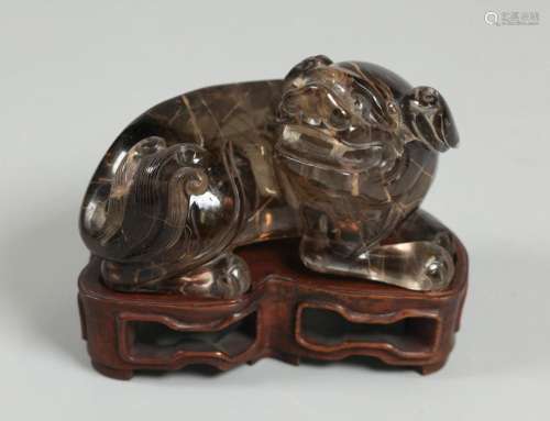 Chinese rock crystal lion, possibly 19th c.