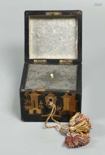 Chinese pewter tea caddy, possibly 19th c.