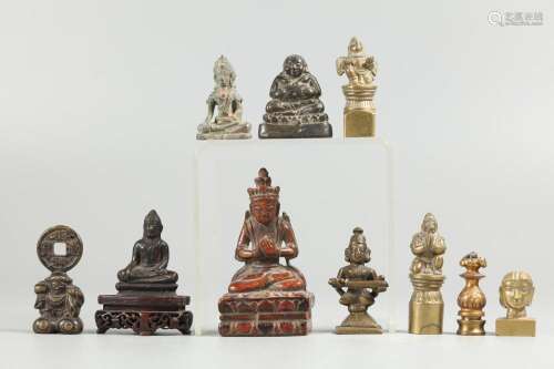 group of Asian Buddhist figures