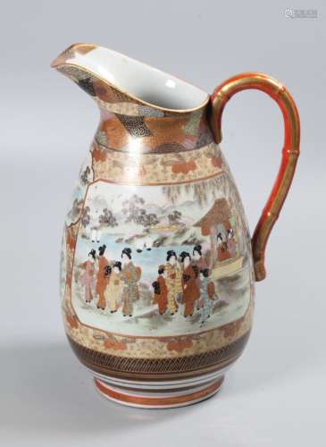 Japanese kutani porcelain pitcher, possibly 19th c.