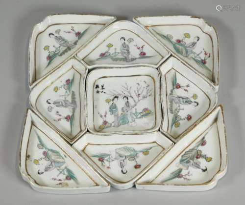 set of Chinese trays, possibly Republican period