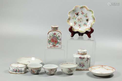 group of 9 Chinese export porcelain wares, possibly 18th/19th c.