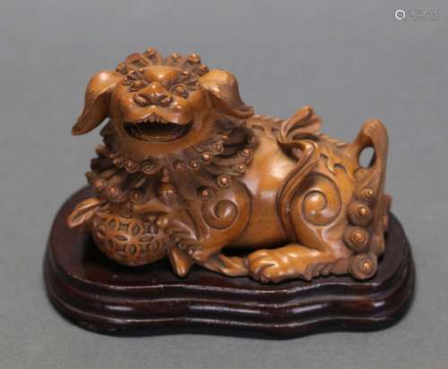 Chinese boxwood carving of a lion, possibly Republican period