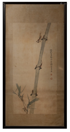 Chinese Painting of Praying Mantis by Cai Dake