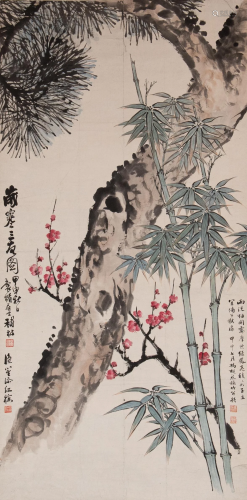 Chinese Painting of Suihan Sanyou by Feng Chaoran