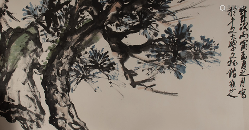 Chinese Painting of Pine Bough by Luo Shanren