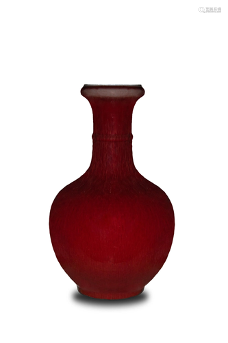 Chinese Red Glazed Vase, 19th Century