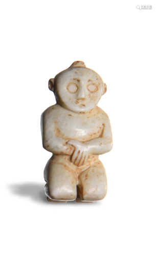 Chinese Jade Kneeling Figure, Spring and Autumn