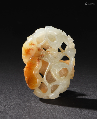 Chinese White Jade Carved Toggle, 18th Century