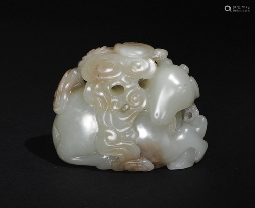 Chinese Jade Carving of Goat, 17-18th Century