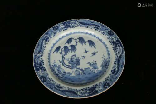 Blue And White Porcelain Plate