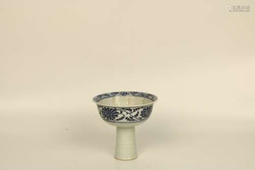 Celadon Glazed Porcelain Stem-Cup