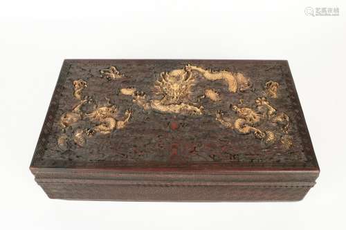 Wood Box With Dragon Pattern
