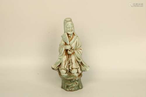 Celadon Glazed Porcelain Figure Of Buddha