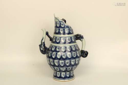 Blue And White Porcelain Tea Pot
