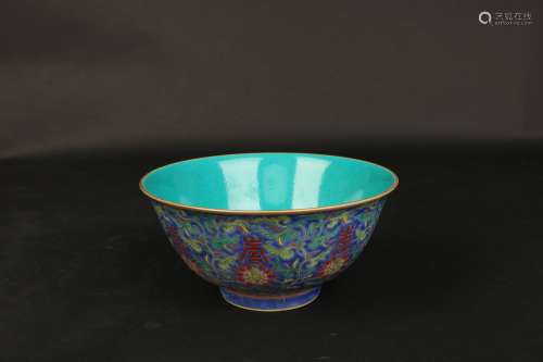 Blue Glazed Porcelain Bowl