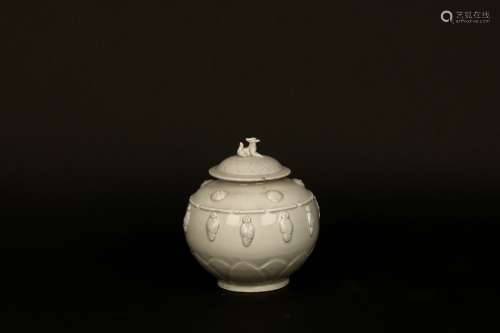 White Glazed Porcelain Jar And Cover