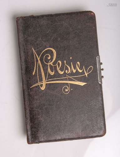 Poesiealbum (um 1900), handschriftliche Eintragungen m. div. Klebebildern u.