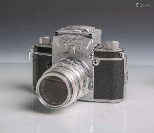 Exa-Fotokamera (Ihagee, Dresden), Objektiv Carl Zeiss Jena Tessar Nr. 3806112, 2,8/50.