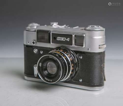 FED-4-Fotokamera (USSR), Gehäuse-Nr. 189217, 35 mm RF (von Leica), Objektiv wohl I-61l/d,