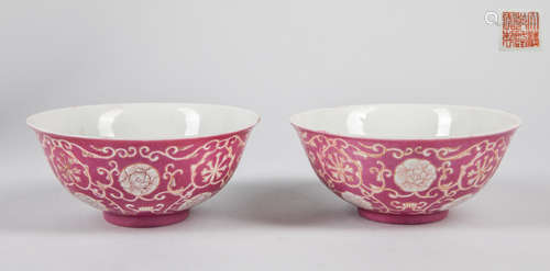 Pairs of Chinese Old Famille Rose Porcelain Bowl