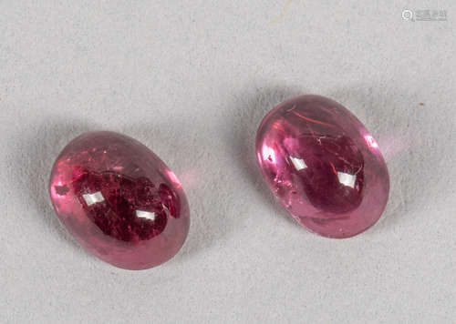 Set Fine Wine Red Tourmaline Oval Cab