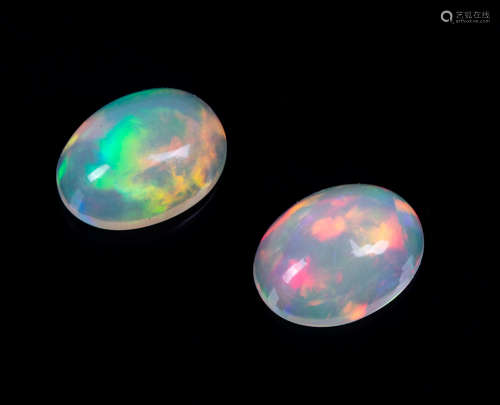 Natural Multi-Color Fire Opal Oval Cab Set