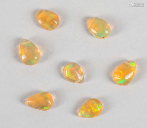 Natural Multi-Color Fire Opal Oval Cab Set