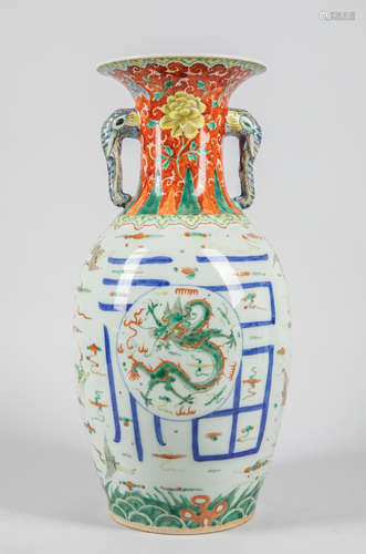 Chinese Antique Famille Rose Porcelain Vase,1880-1930