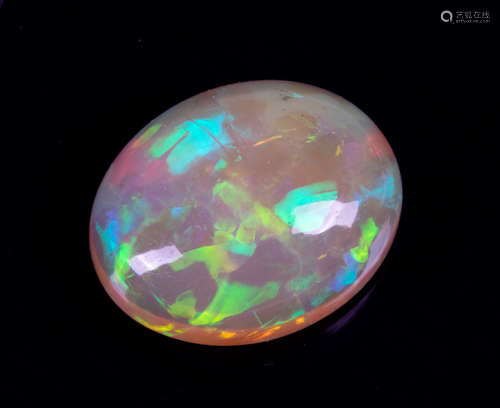 Natural Multi-Color Fire Opal Oval Cab