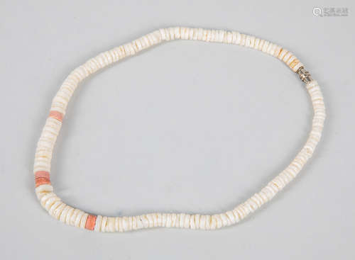 Crow Indian White Shell Trade Beads Necklace