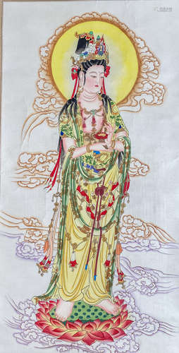 Chinese Water Color Painting of Kuanyin