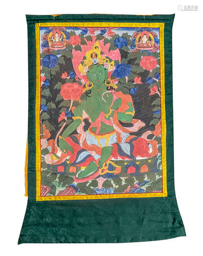 Tibetan Hand Painted Tangka of Bodhisattva Tara