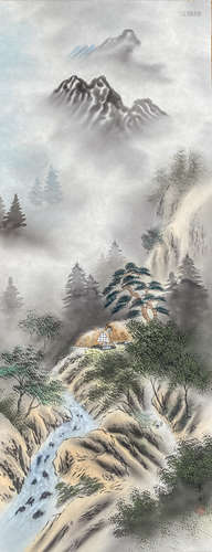 Japanese Painting Mountain Pavilion