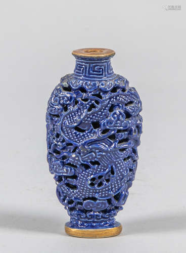 Chinese Carved Porcelain Snuff Bottle