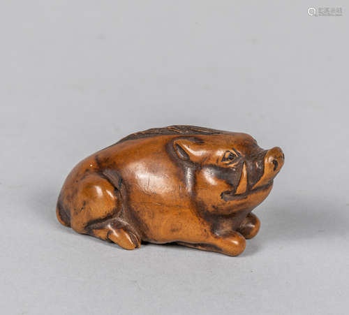 19th Japanese Antique Boxwood Netsuke