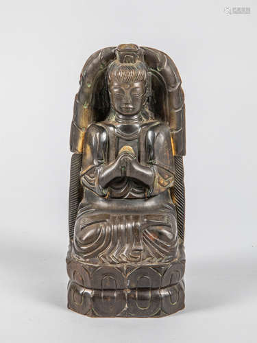 Chinese OX-Horn Carved Guanyin