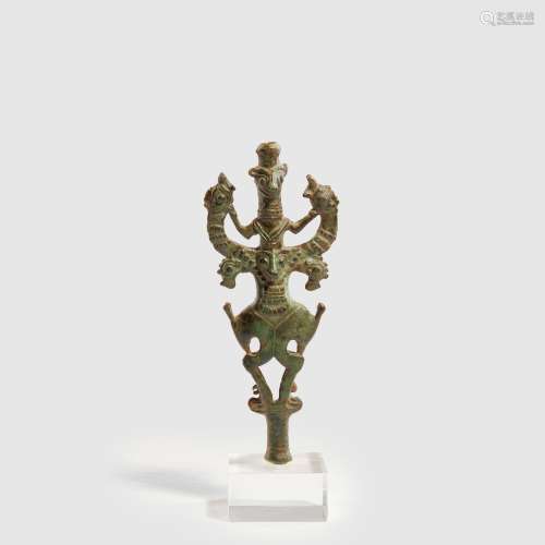 LURISTAN ****** OF BEASTS STAFF FINIAL NEAR EAST, EARLY FIRST MILLENNIUM