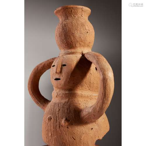 PUBLISHED AND EXHIBITED ANCIENT JAPANESE HANIWA EARTHENWARE FIGURE KOFUN PERIOD, 5TH - 6TH CENTURY