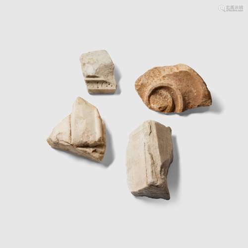 19TH CENTURY PROVENANCE COLLECTION OF MARBLE FRAGMENTS EUROPE AND NORTH AFRICA, 4TH CENTURY B.C. TO