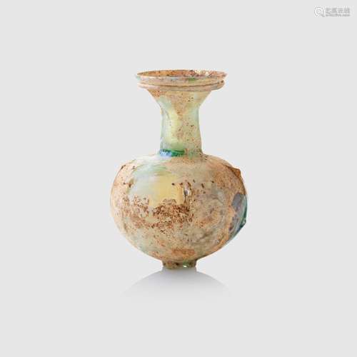 ROMAN POMEGRANITE SHAPED SPRINKLER FLASK EUROPE, 4TH CENTURY A.D.