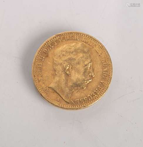 20 Mark, Goldmünze, Deutsches Reich (1905), Wilhelm II.-Deutscher Kaiser König von