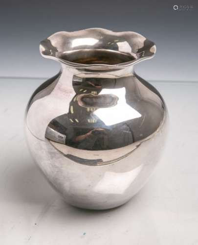 Vase in Kugelform aus 925er Sterling Silber (Herstellerpunze wohl Grimminger Jacob,