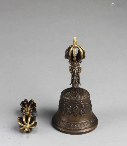 A Tibetan Bell and Dorje Religious Instrument